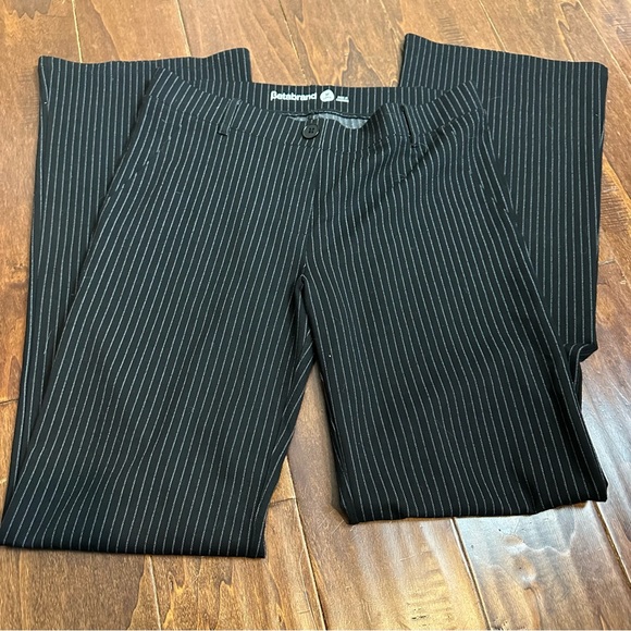 Betabrand Black Pinstripe Boot Cut Women's Yoga Dress Pants in Size Medium Long - Picture 3 of 5